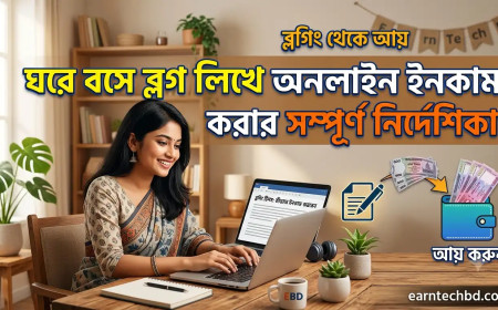 Earn Tech bd থেকে ঘরে বসে ব্লগ লিখে অনলাইন ইনকাম করার সম্পূর্ণ নির্দেশিকা 