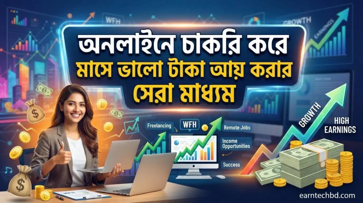 অনলাইনে চাকরি করে মাসে ভালো টাকা আয় করার সেরা মাধ্যম
