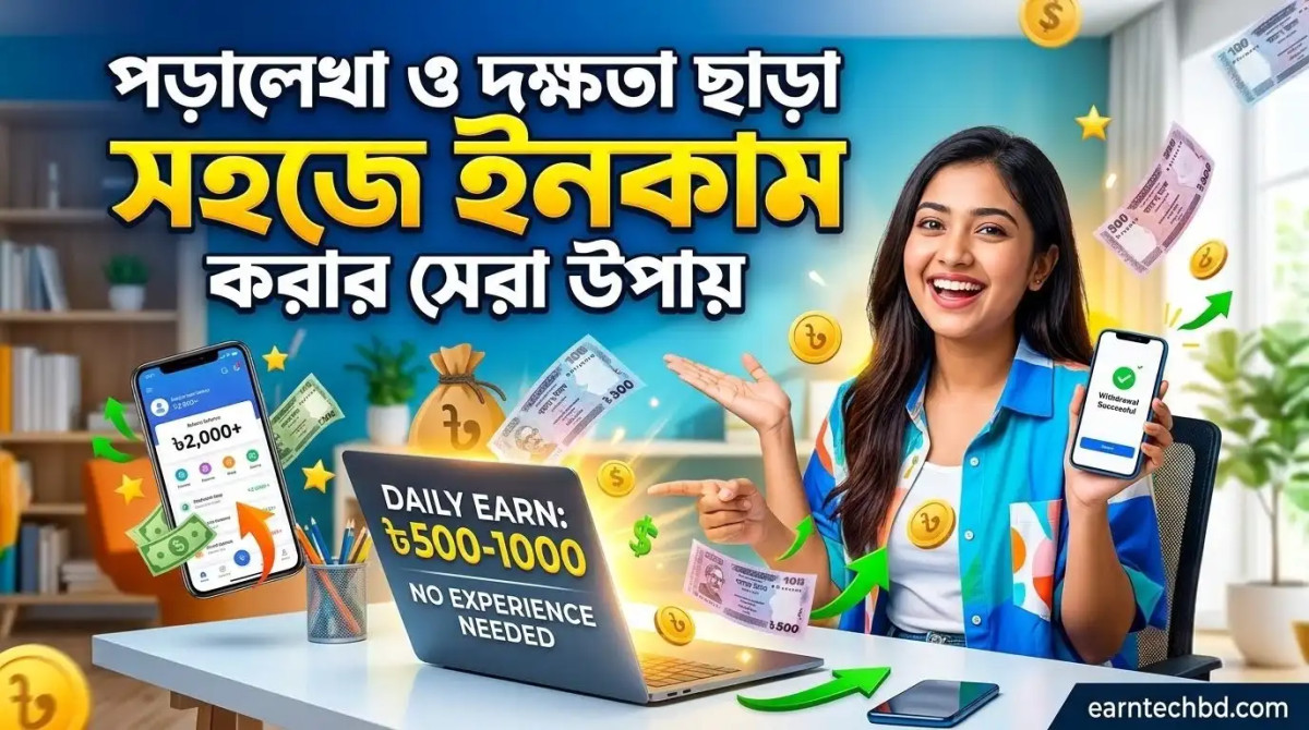 পড়ালেখা ও দক্ষতা ছাড়া অনলাইনে সহজে ইনকাম করার সেরা উপায়
