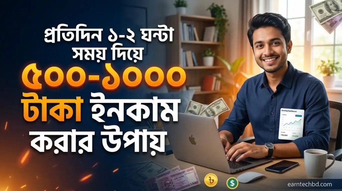 প্রতিদিন ১-২ ঘন্টা সময় দিয়ে ৫০০-১০০০ টাকা ইনকাম করার উপায়