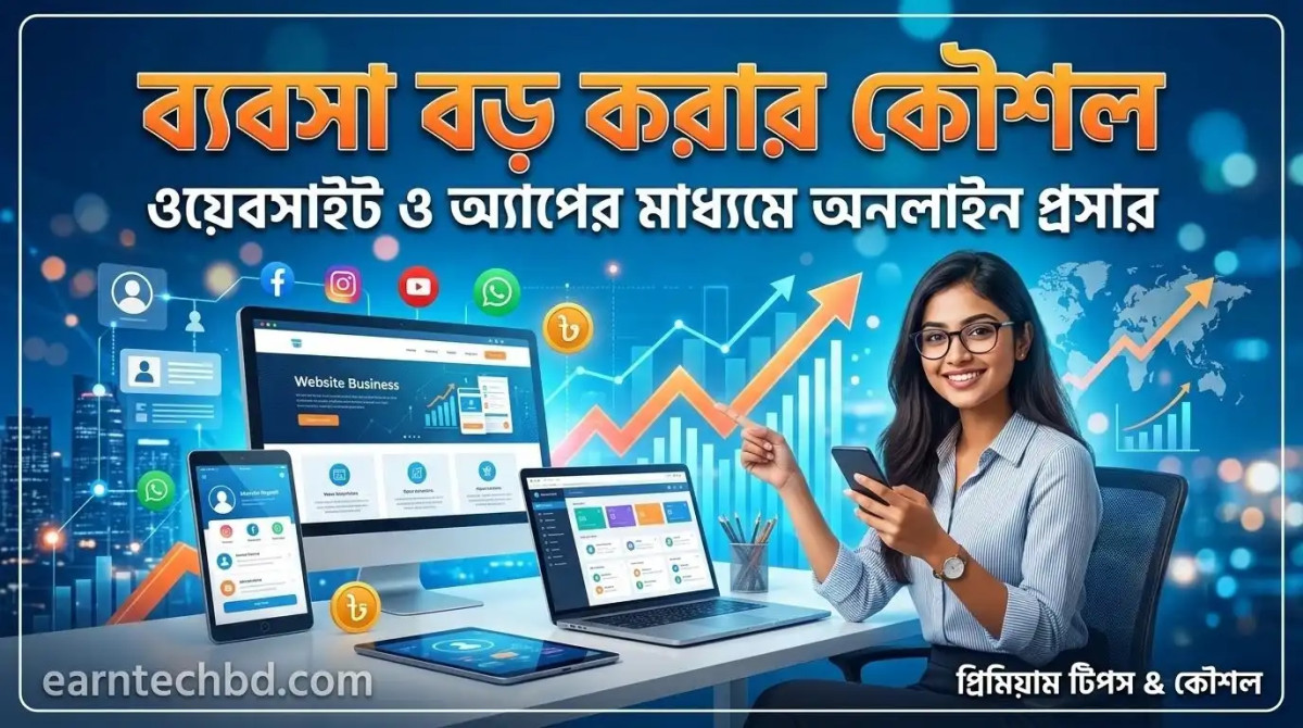 ব্যবসা বড় করার কৌশল: ওয়েবসাইট ও অ্যাপের মাধ্যমে অনলাইন প্রসার
