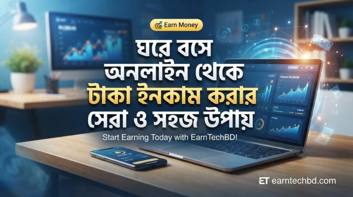 ঘরে বসে অনলাইন থেকে টাকা ইনকাম করার সেরা ও সহজ উপায়