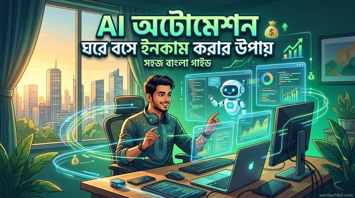 AI Automation Bangla ঘরে বসে ইনকাম করার ৫টি উপায়