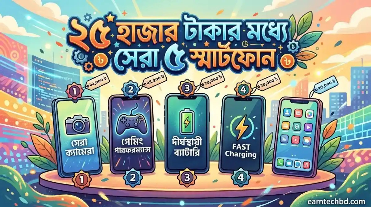 ২৫ হাজার টাকার মধ্যে সেরা ৫ স্মার্টফোন - কোনটি কিনবেন?