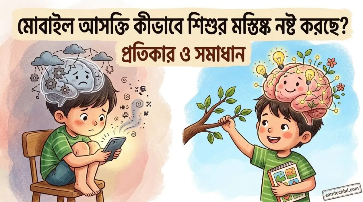 মোবাইল আসক্তি কীভাবে শিশুর মস্তিষ্ক নষ্ট করছে? প্রতিকার ও সমাধান